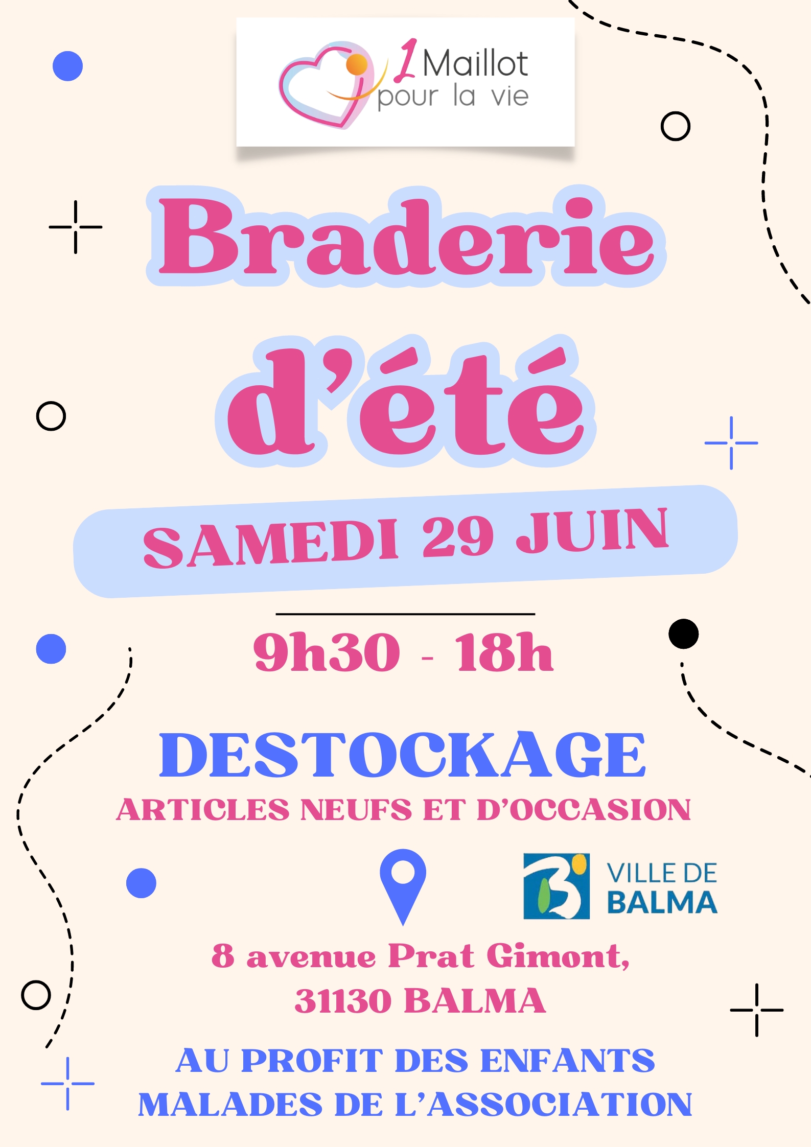 Affiche événement braderie d'été association 2024